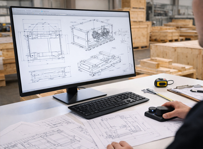 Progettazione tecnica CAD per imballaggi industriali su misura