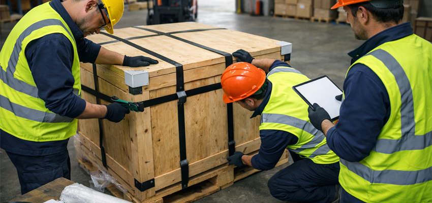 Supporto imballaggio in sede Roma - squadra operativa per sigilli e verifica finale